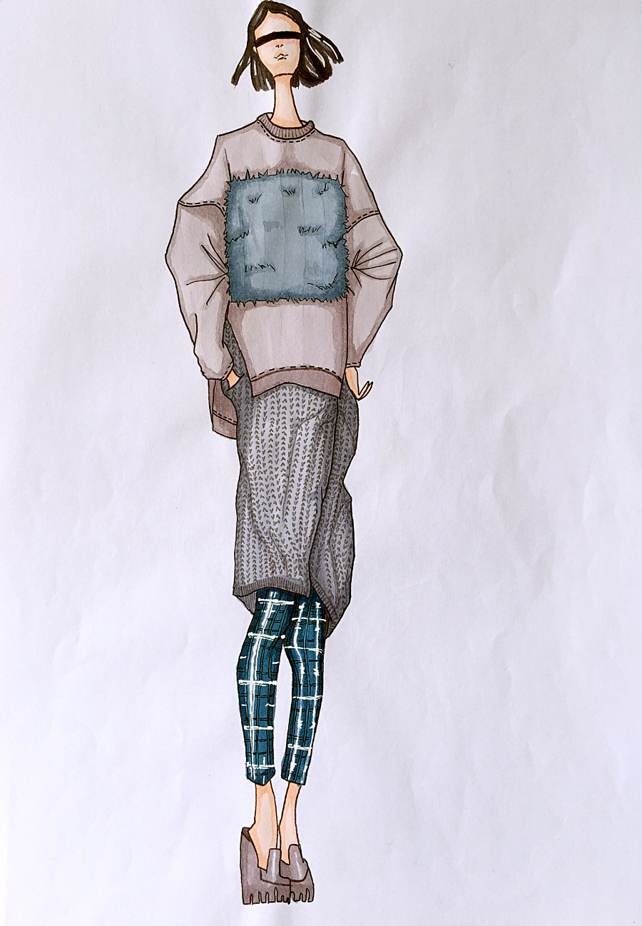 服裝設(shè)計(jì)馬克筆手繪練習(xí)|休閑/流行服飾|服裝|EnyaYu - 原創(chuàng)設(shè)計(jì)作品 