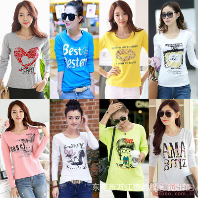 【自主品牌2017秋季長袖t恤女裝外貿(mào)原單韓版女式T恤廠家直銷長袖打底衫女裝長袖】東莞市萬江德韻服裝銷售部 - 產(chǎn)品庫